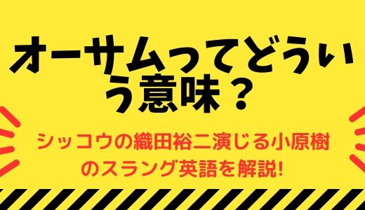 オーサムってどういう意味-シッコウの織田裕二演じる小原樹のスラング英語を解説!