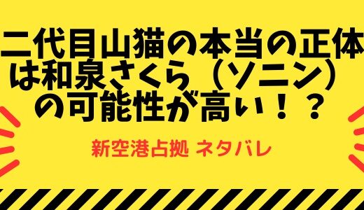 『新空港占拠』山猫の正体は和泉さくら(ソニン) お前だったのか!【予想】